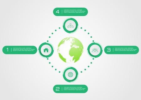 Business infographic elements circle style green theme some Elements of this image furnished by NASAのイラスト素材