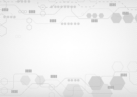 Abstract technology concept, circuit line with hexagons dataのイラスト素材