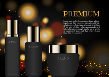 Premium skin care ad with glittering light backgroundのイラスト素材