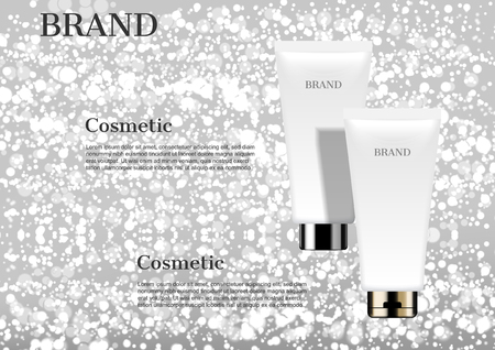 Cosmetic cream on white glitter backgroundのイラスト素材