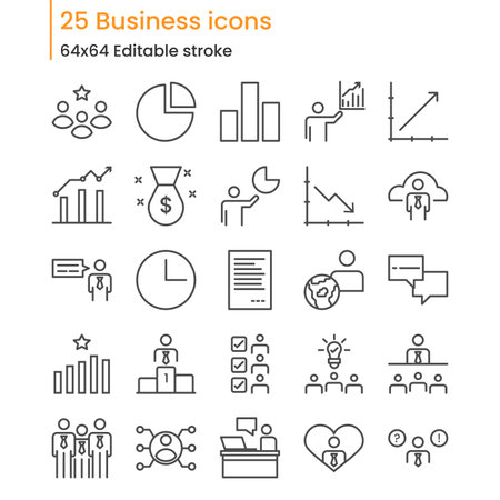 Set of business web iconsのイラスト素材