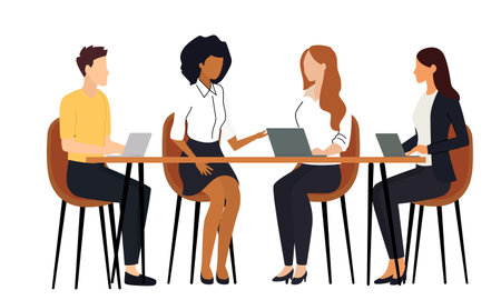 Expert team strategizes for upcoming business gatheringのイラスト素材