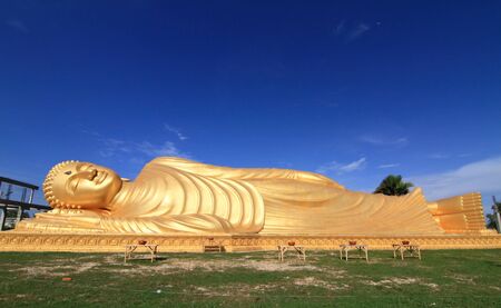 Reclining Buddha Statue, Southern of Thailandの写真素材