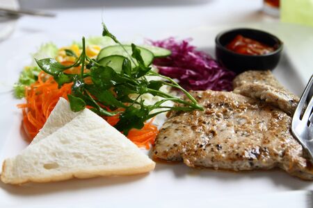 steak and vegetablesの写真素材