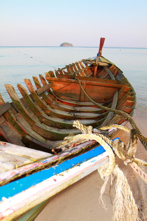 Derelict fishing boatの写真素材