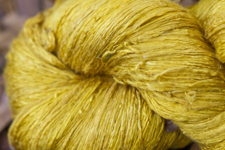 Hand made of raw silkの写真素材