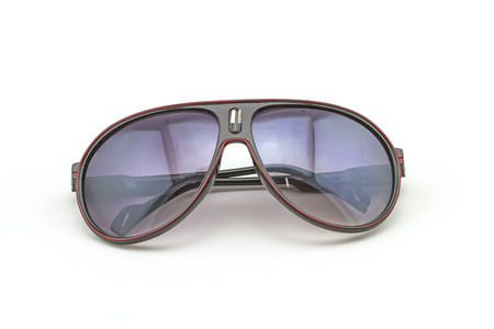 Women black sunglasses isolated on white background
