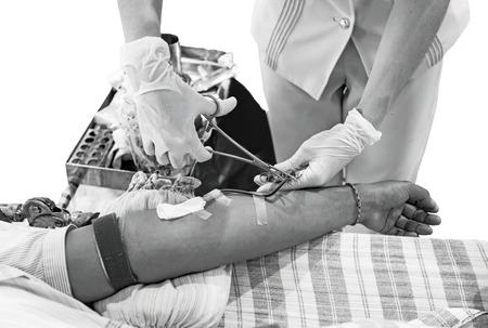Blood Donors Making Donation In Hospital