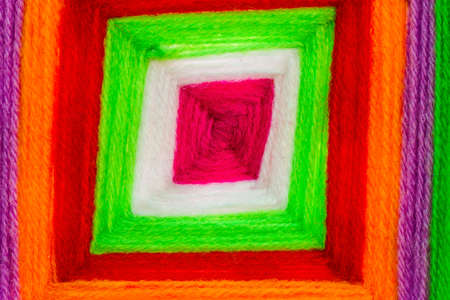 Colorful holy thread crochet pattern, a white string held by Buddhist priests while chanting or put...
