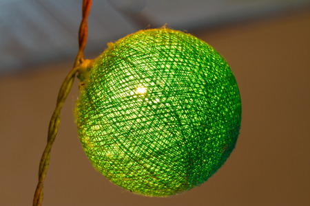 Green color of velvet paper lanternの写真素材