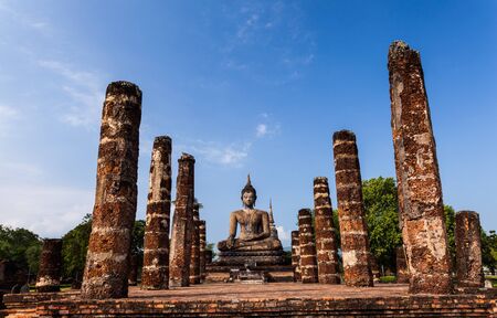Wat Mahathat Sukhothai Historical Park ,Sukhothai ,Thailandの写真素材