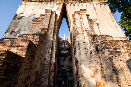 Wat Srichum Sukhothai Historical Park ,Sukhothai ,Thailandの写真素材