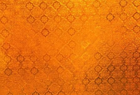 Closed up yellow corrugated glass pattern use for backgroundの写真素材