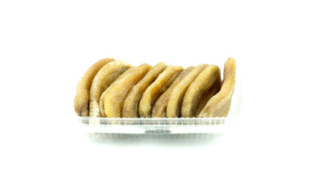 sun-dried banana isolated on a white backgroundの写真素材