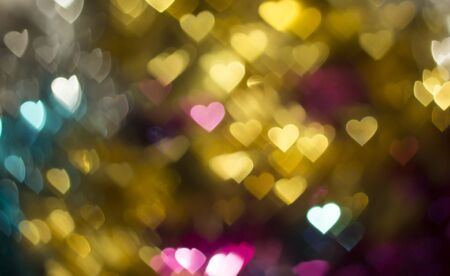 Heart bokeh background blur. Valentine's day backgroundの写真素材