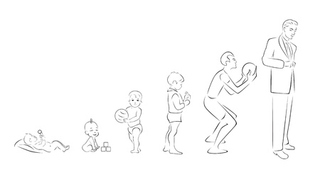 Stages of maturation manのイラスト素材