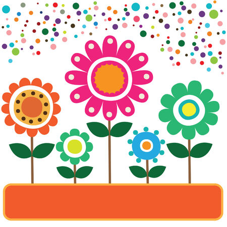 seamless pattern with colorful flowers on white backgroundのイラスト素材