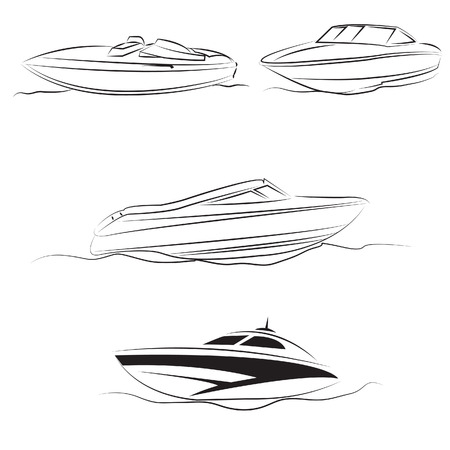 speed boat tour vectorのイラスト素材