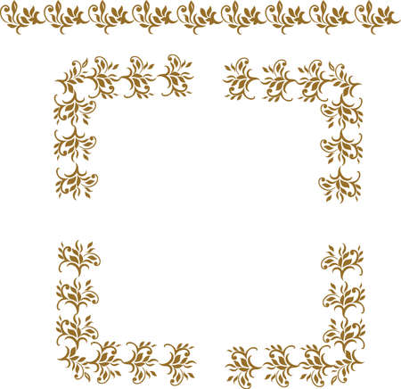 border vintage floral patternのイラスト素材