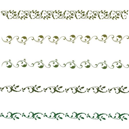 floral ornament set beautifulのイラスト素材