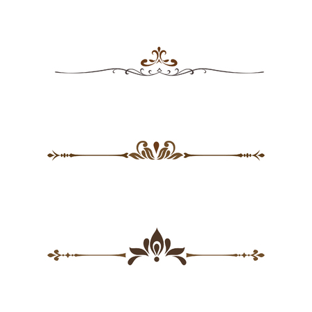 set of decorative elements line vintage styleのイラスト素材