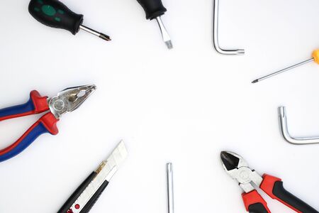 DIY tools on the white background