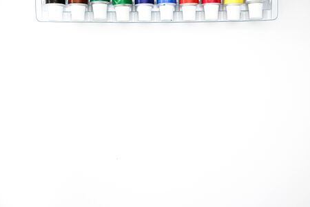 Colorful watercolors on white backgroundの写真素材