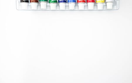 Colorful watercolors on white backgroundの写真素材
