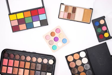 Eye shadows on white backgroundの写真素材