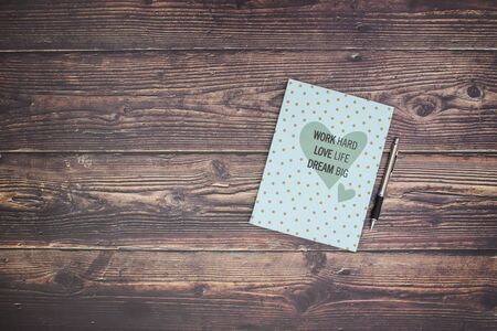 One beautiful notebook on the tableの写真素材