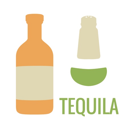 Set tequila icon. Vector flat illustration. For web, info graphicsのイラスト素材