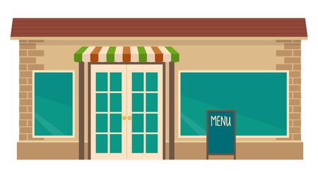 Cafe. Flat vector illustration. Isolated on white backgroundのイラスト素材