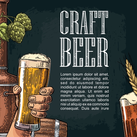 Set horizontal, vertical and square and posters for craft beer.のイラスト素材