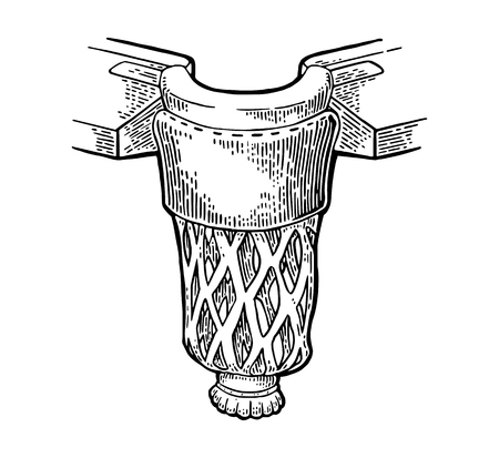 Billiard pocket. Vintage black engraving illustrationのイラスト素材