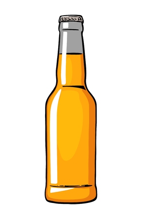 Beer bottle. flat illustrationのイラスト素材