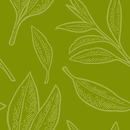 Leaves pattern flat design illustration.のイラスト素材