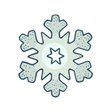 Snowflake. Vector vintage color engraving illustration. Isolated on whiteの写真素材