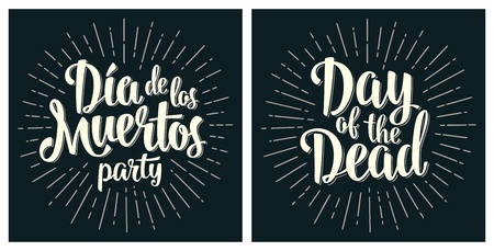 Dia de los Muertos Day of the Dead handwriting lettering.のイラスト素材