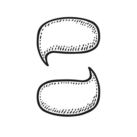 Speech bubble. Isolated on white background. Vintage black vector engraving illustration for poster, info graphic, web.のイラスト素材