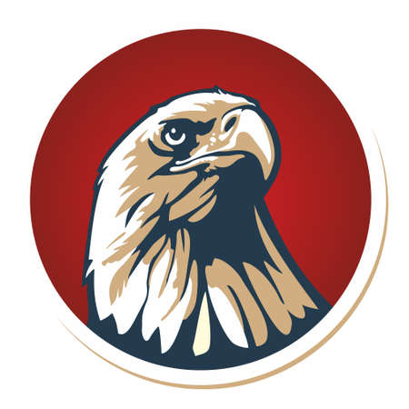 Bald eagle in red circle vector illustration. Can be used for label  design brochure poster. Flat vector illustrationのイラスト素材