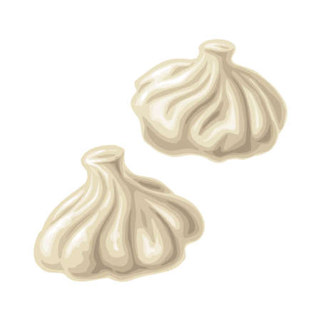 Traditional georgian food khinkali. Color vector illustrationのイラスト素材