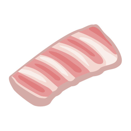 Ribs raw. Vector color vector illustration. Icon isolated on whiteのイラスト素材