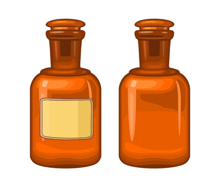 Bottle. Vector color icon. Isolated on white background. Hand drawn design element for label, poster, webのイラスト素材