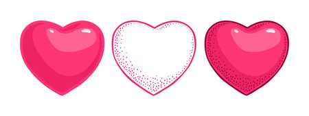 Hearts. Vector black and color vintage engraving illustrationのイラスト素材