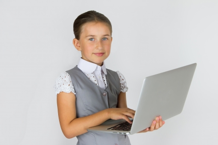 Girl with notebookの写真素材