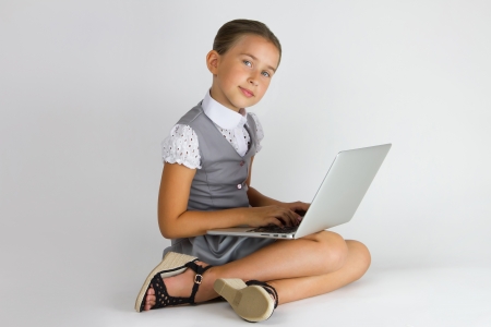 Girl with notebookの写真素材