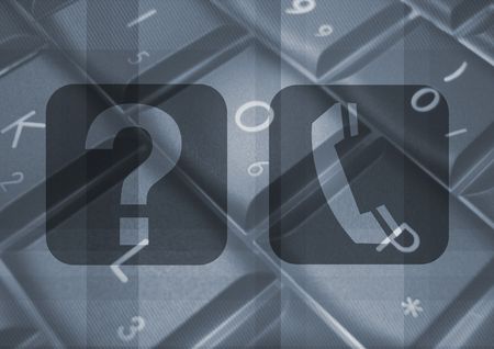 help and telephone symbol
