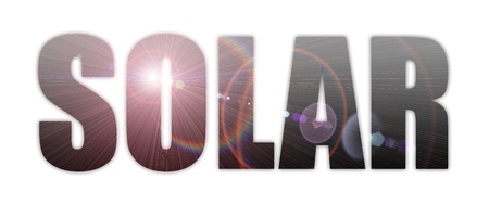 word with sunlight on a white backgroundの写真素材