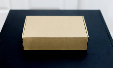 Simple brown carton boxの写真素材