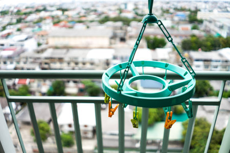 Clotheshorse on the balconyの写真素材